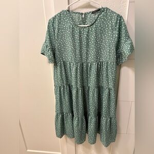 SHEIN Green Polka Dot Dress